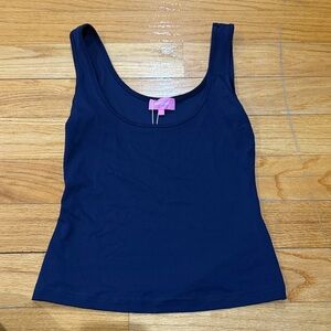 edikted navy kiara scoop neck tank top